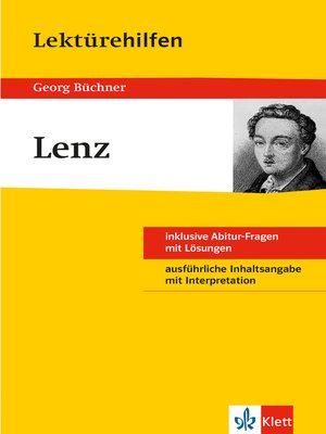 cover image of Klett Lektürehilfen--Georg Büchner, Lenz